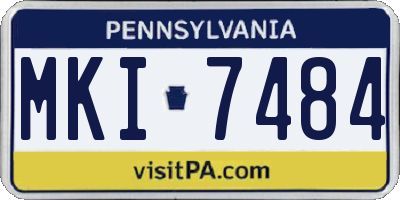 PA license plate MKI7484
