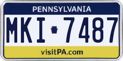 PA license plate MKI7487