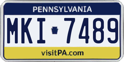 PA license plate MKI7489