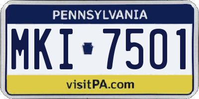 PA license plate MKI7501