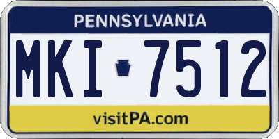 PA license plate MKI7512