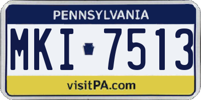 PA license plate MKI7513