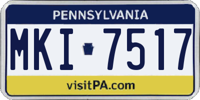 PA license plate MKI7517