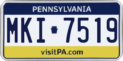 PA license plate MKI7519