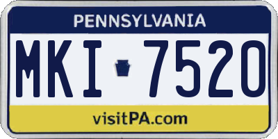 PA license plate MKI7520