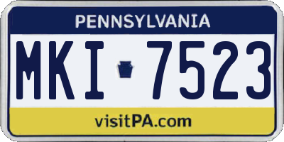 PA license plate MKI7523