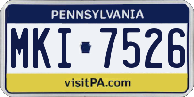 PA license plate MKI7526