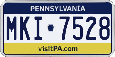 PA license plate MKI7528
