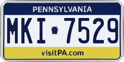 PA license plate MKI7529