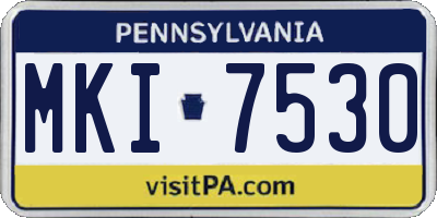 PA license plate MKI7530