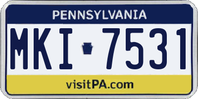 PA license plate MKI7531