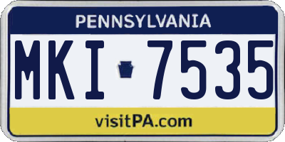PA license plate MKI7535