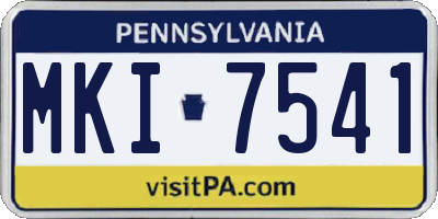 PA license plate MKI7541