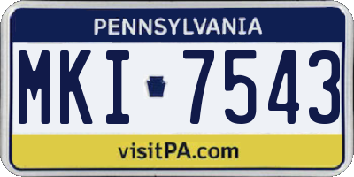 PA license plate MKI7543