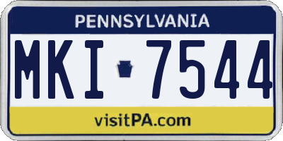 PA license plate MKI7544