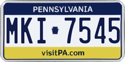 PA license plate MKI7545