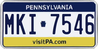 PA license plate MKI7546