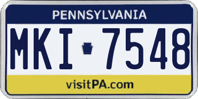 PA license plate MKI7548