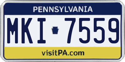 PA license plate MKI7559
