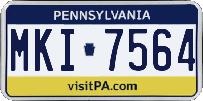PA license plate MKI7564