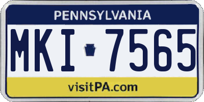 PA license plate MKI7565