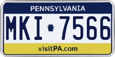 PA license plate MKI7566