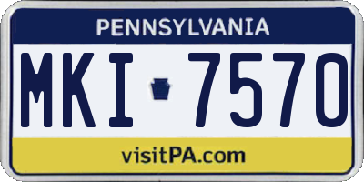 PA license plate MKI7570