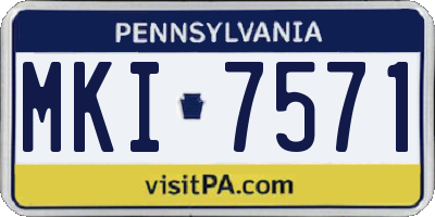 PA license plate MKI7571