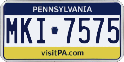 PA license plate MKI7575