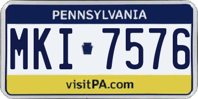 PA license plate MKI7576