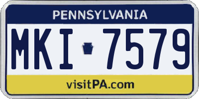 PA license plate MKI7579