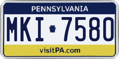 PA license plate MKI7580