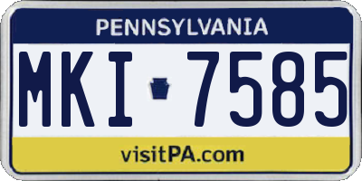 PA license plate MKI7585