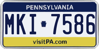 PA license plate MKI7586