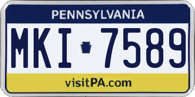 PA license plate MKI7589