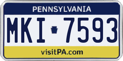 PA license plate MKI7593