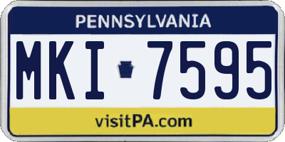 PA license plate MKI7595