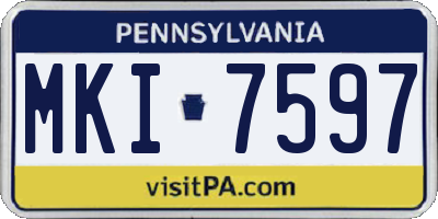 PA license plate MKI7597