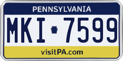 PA license plate MKI7599