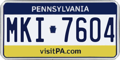PA license plate MKI7604