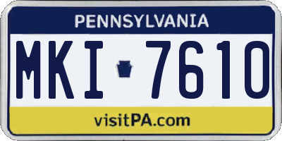 PA license plate MKI7610