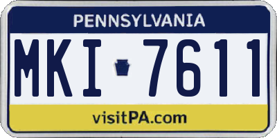 PA license plate MKI7611
