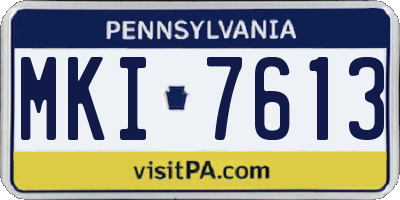 PA license plate MKI7613