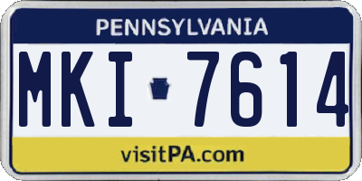 PA license plate MKI7614