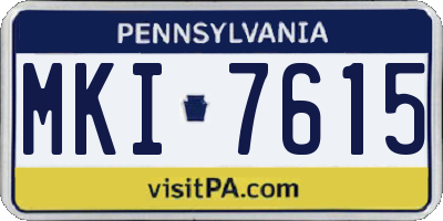 PA license plate MKI7615