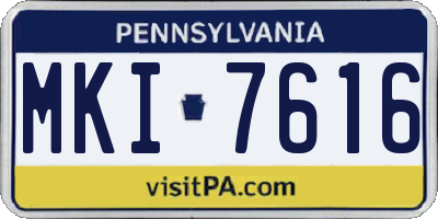 PA license plate MKI7616