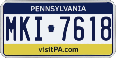PA license plate MKI7618