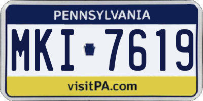 PA license plate MKI7619