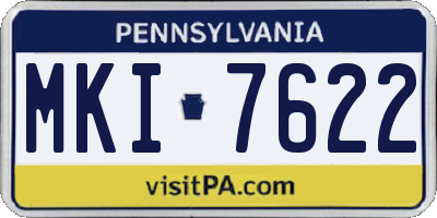 PA license plate MKI7622