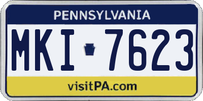 PA license plate MKI7623